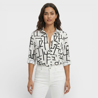 CLARA – Blusa clásica con cuello para mujer