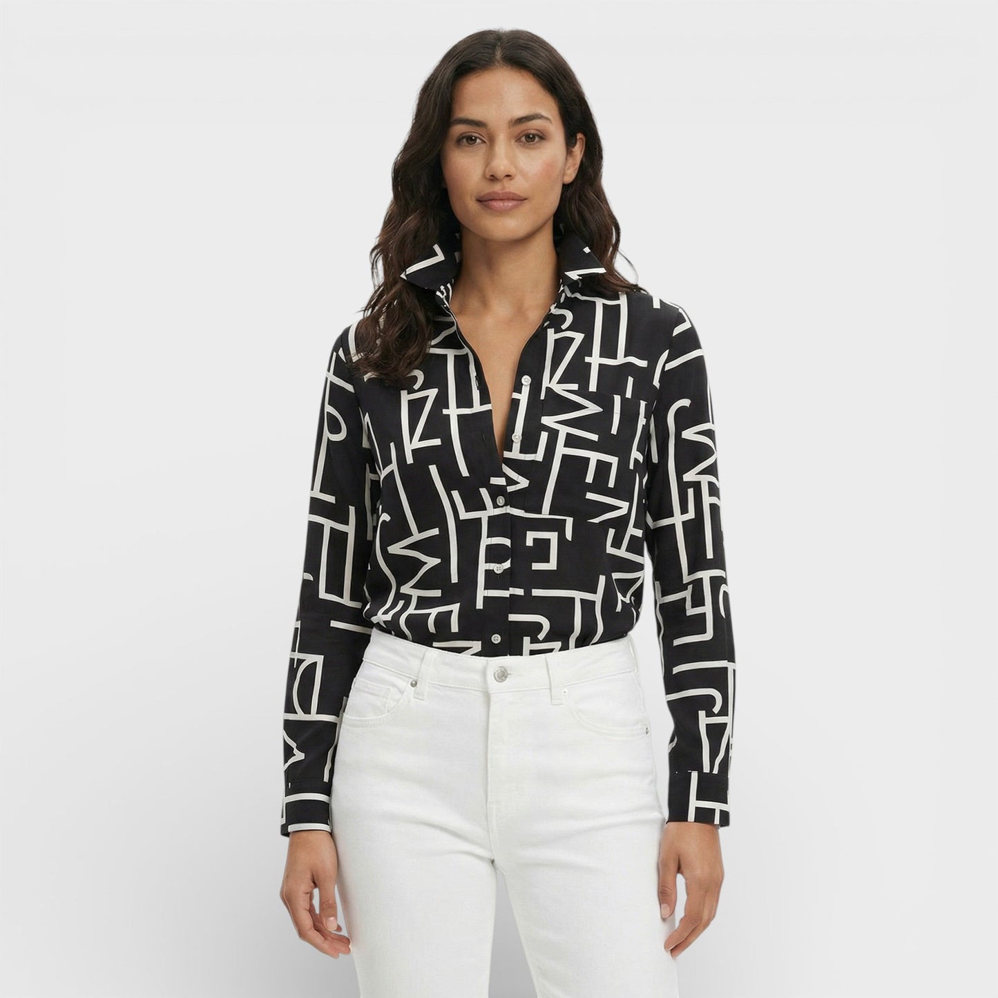 CLARA – Blusa clásica con cuello para mujer