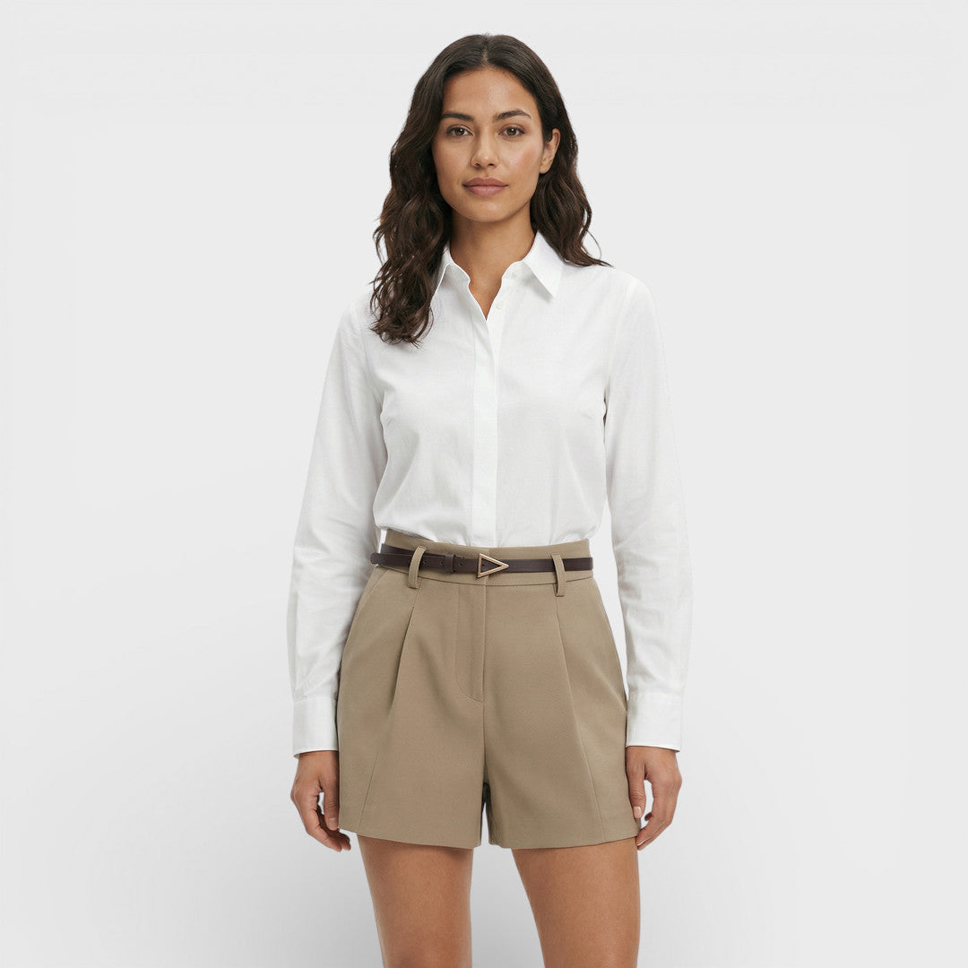 SARA – Shorts de mujer de tiro alto con cinturón