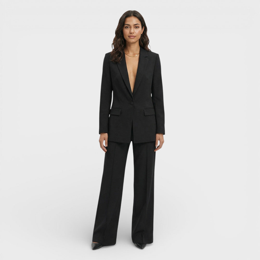 CLARA – Conjunto blazer y pantalón sastre elegante para invitada