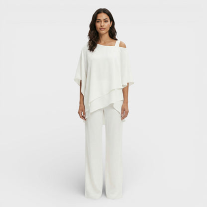 AMANDA – Conjunto elegante de blusa y pantalón para invitada