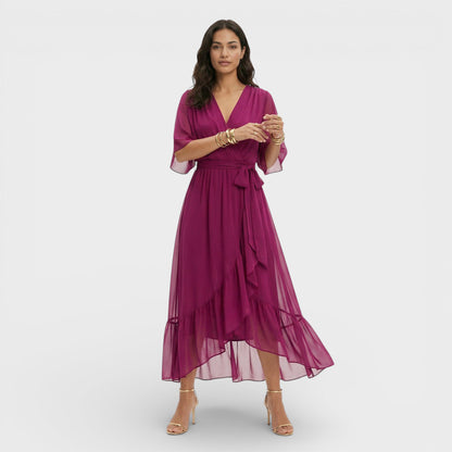 BEATRIZ – Vestido elegante de mujer con escote en pico