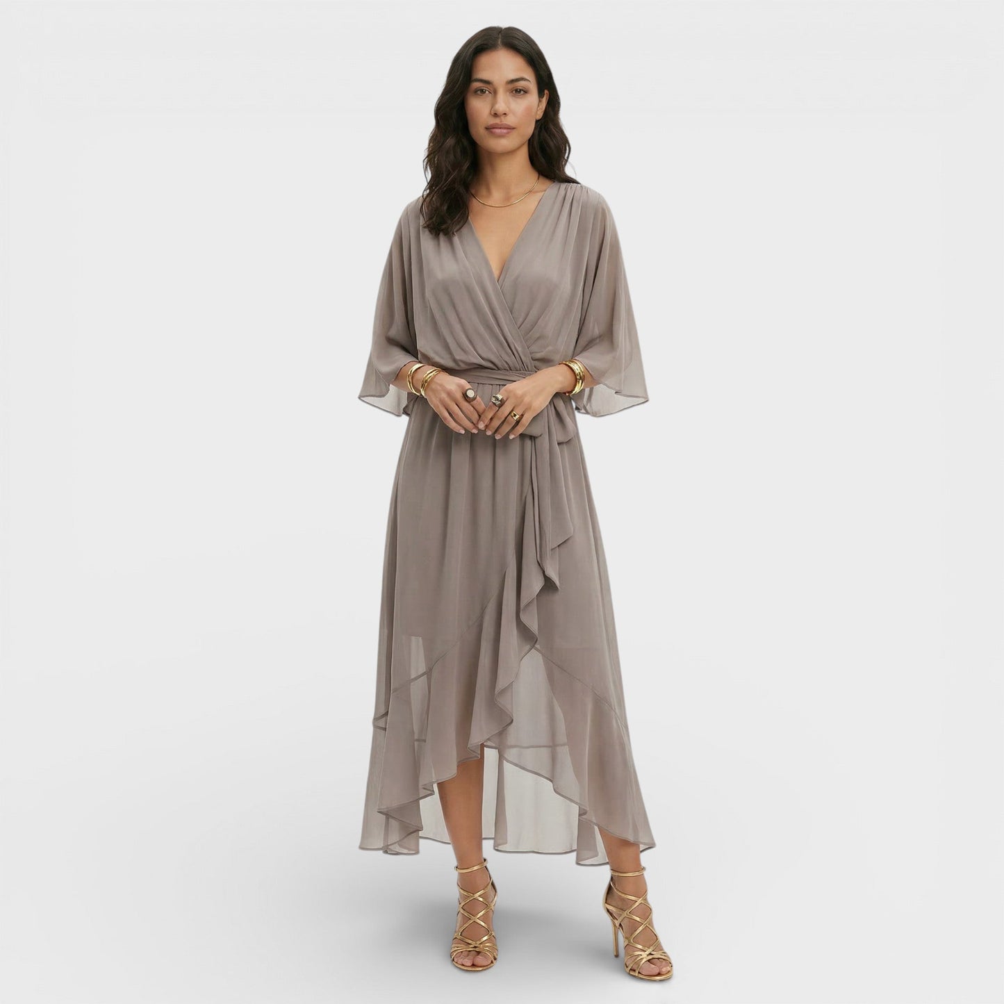 BEATRIZ – Vestido elegante de mujer con escote en pico