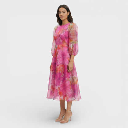 CARLA – Vestido midi floral para invitada de boda