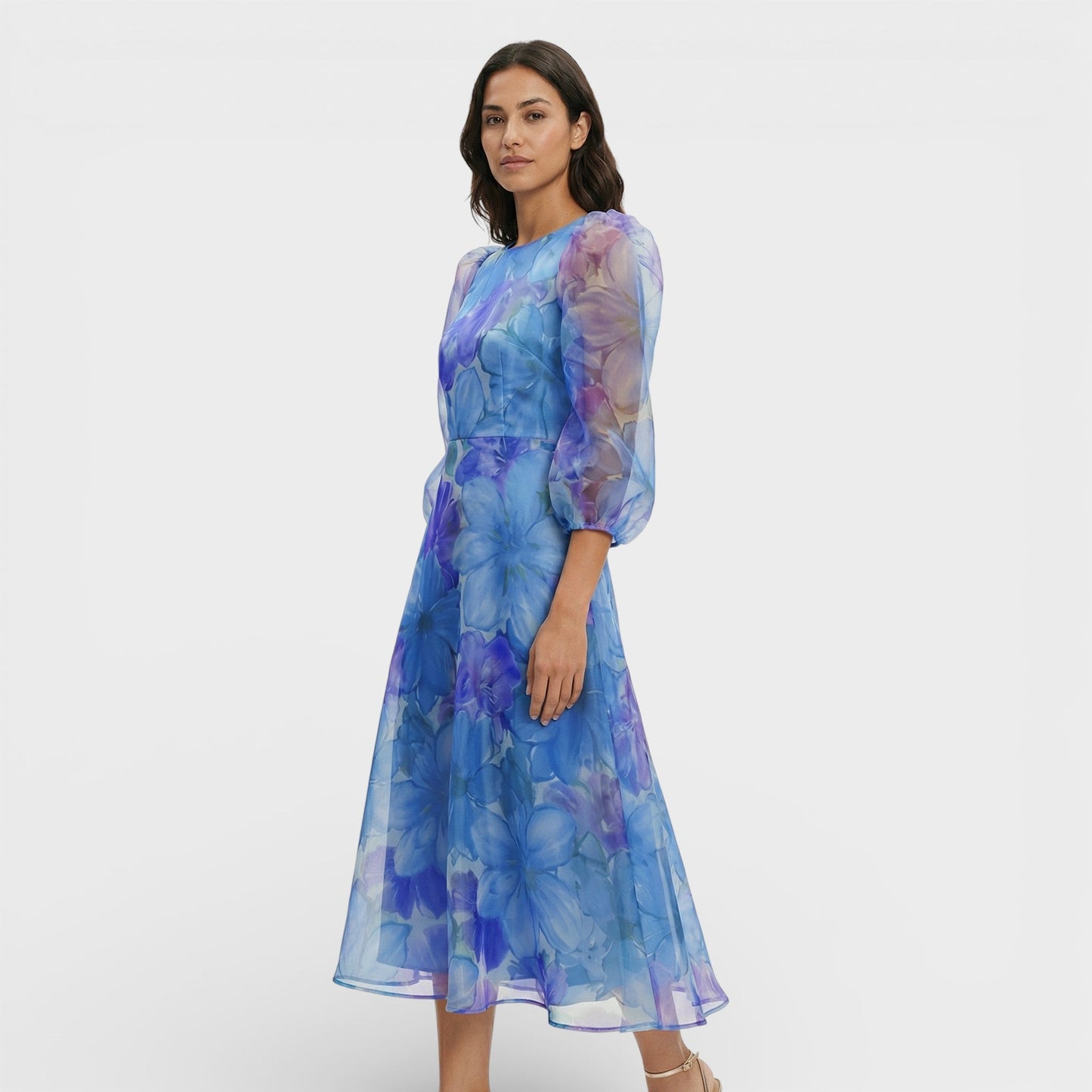 CARLA – Vestido midi floral para invitada de boda