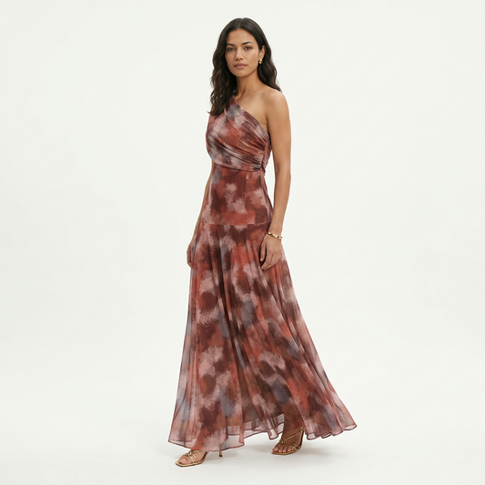 ALEJANDRA – Vestido largo elegante de un hombro para invitada