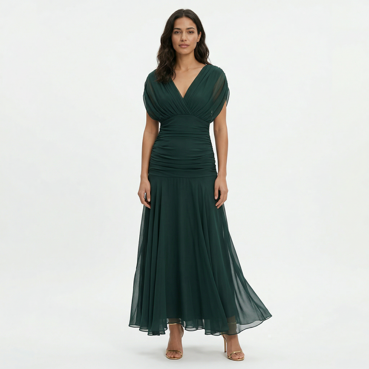 MARÍA – Vestido largo plisado floral para invitada