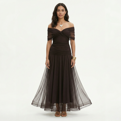MARÍA – Vestido largo plisado floral para invitada