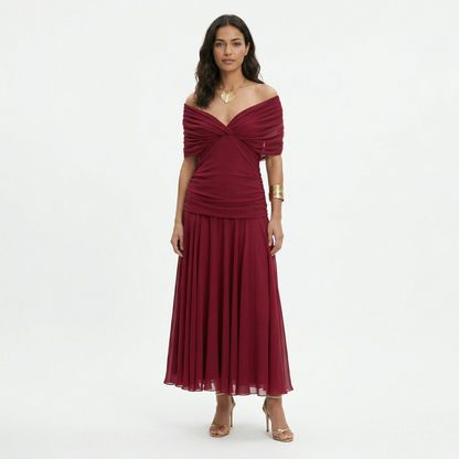 MARÍA – Vestido largo plisado floral para invitada