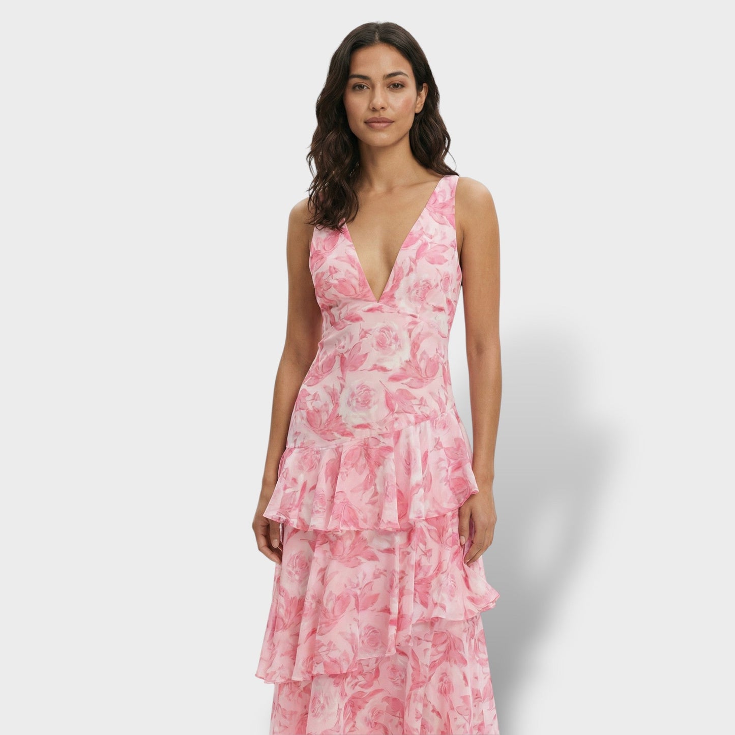 BELLA – Vestido largo elegante con escote en V