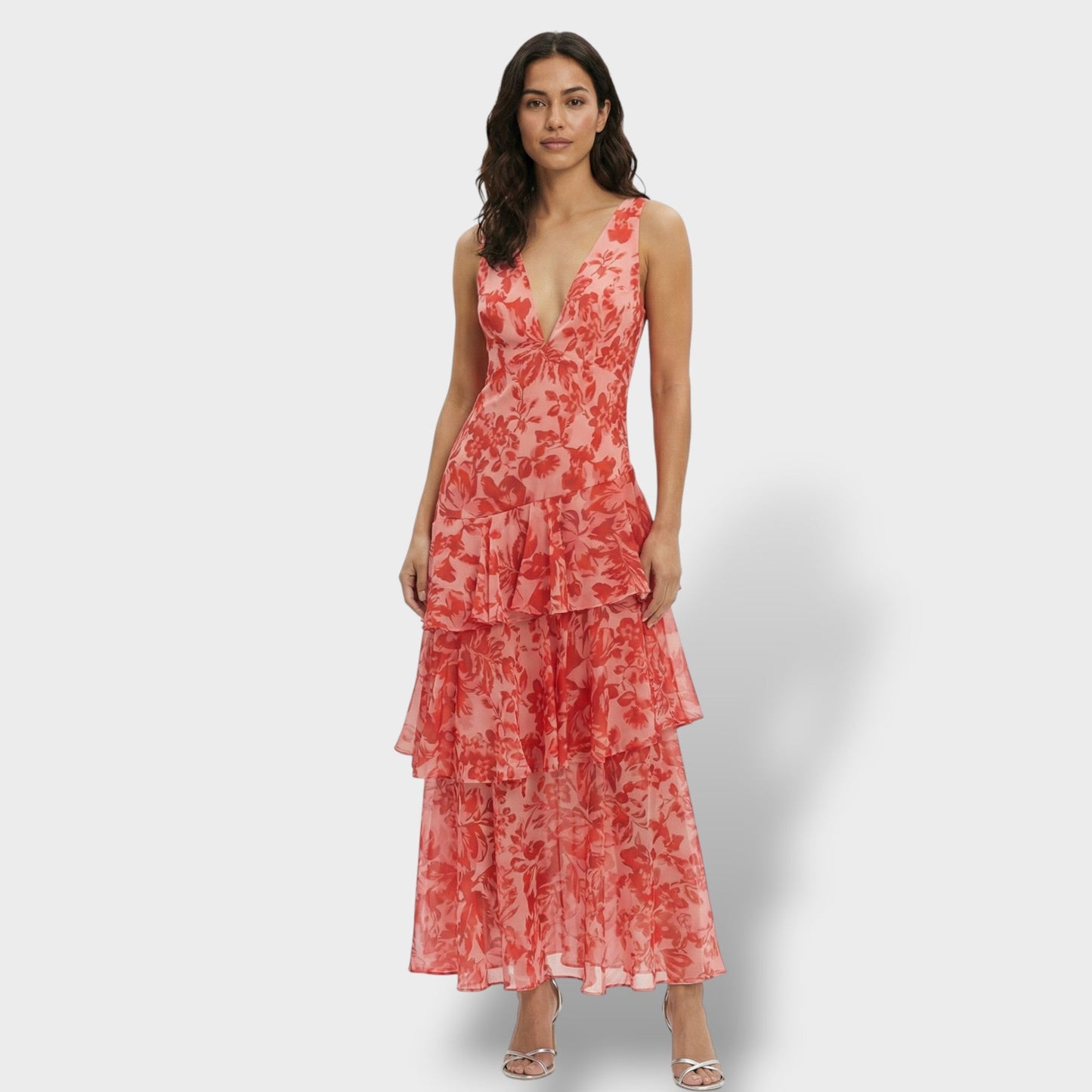 BELLA – Vestido largo elegante con escote en V