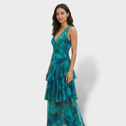 BELLA – Vestido largo elegante con escote en V