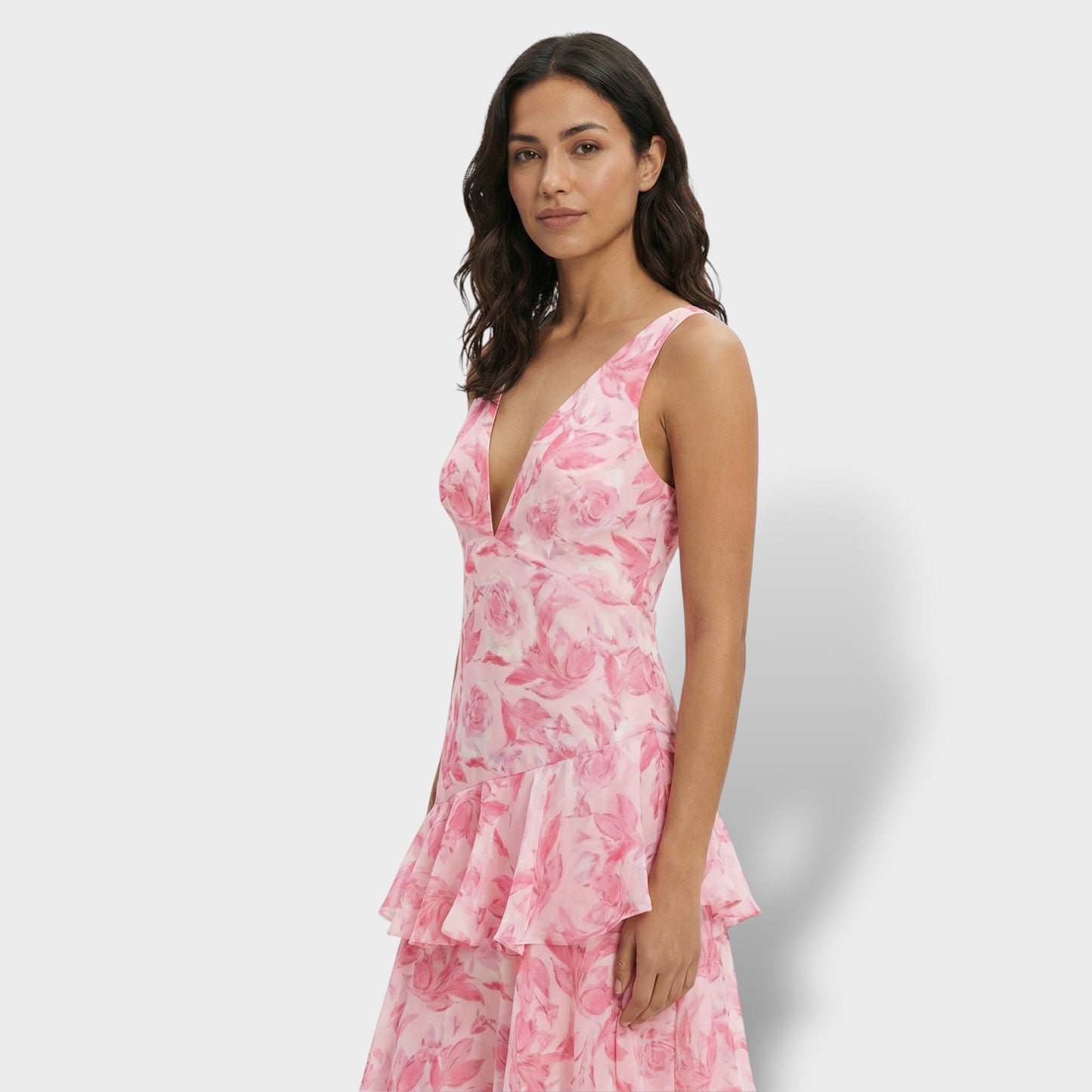 BELLA – Vestido largo elegante con escote en V