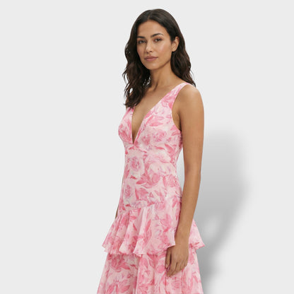 BELLA – Vestido largo elegante con escote en V