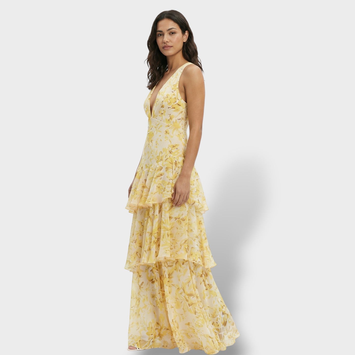 BELLA – Vestido largo elegante con escote en V