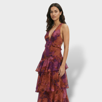BELLA – Vestido largo elegante con escote en V