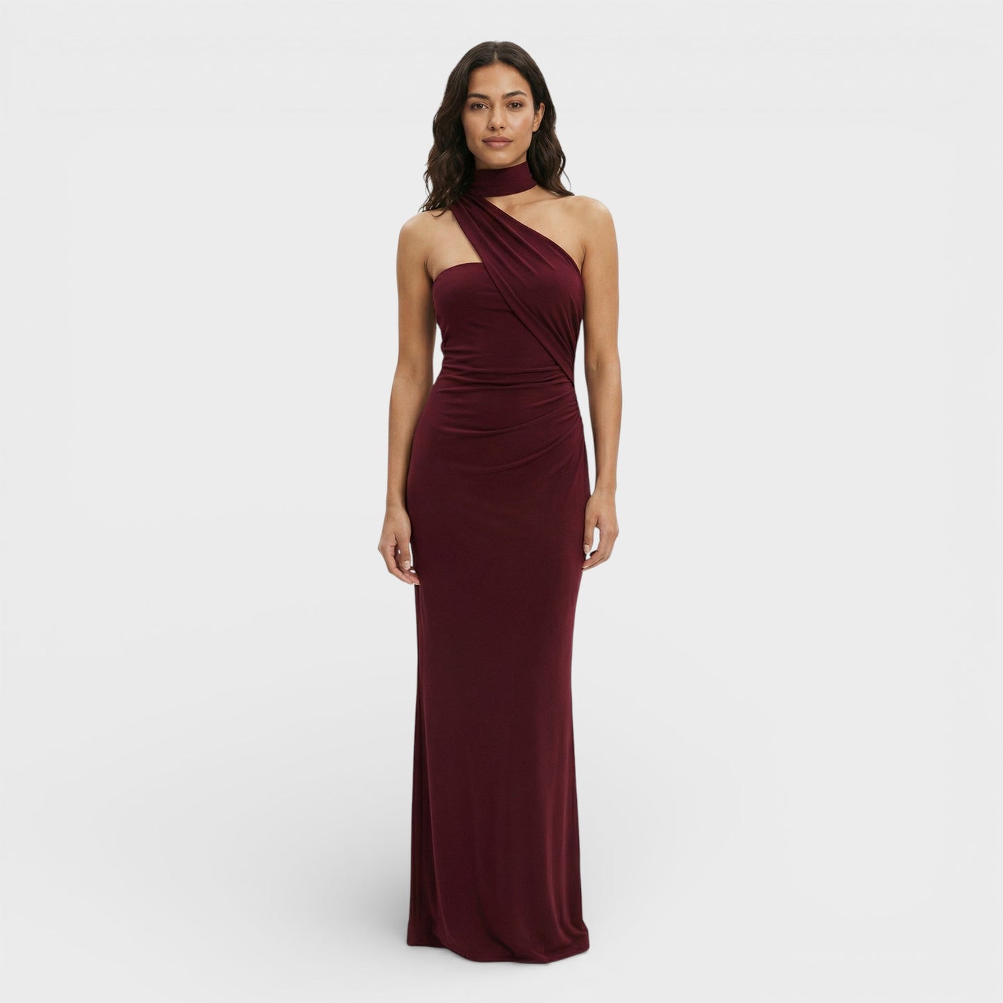 ELENA – Vestido maxi halter con espalda descubierta
