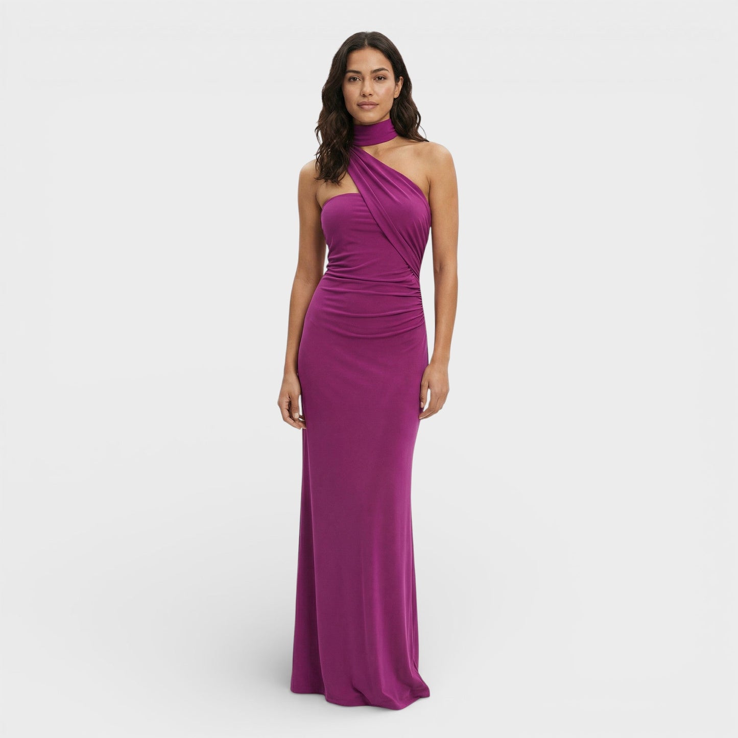 ELENA – Vestido maxi halter con espalda descubierta