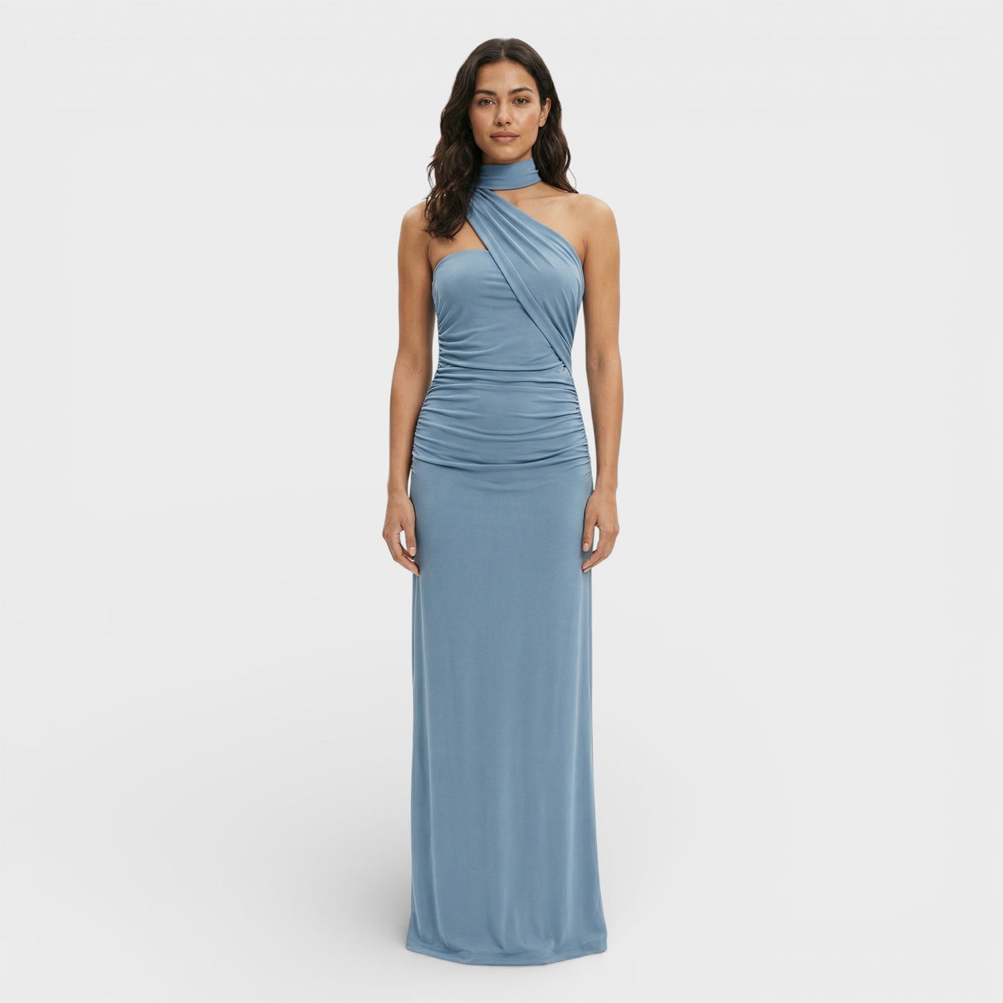 ELENA – Vestido maxi halter con espalda descubierta