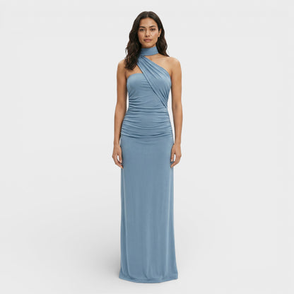 ELENA – Vestido maxi halter con espalda descubierta