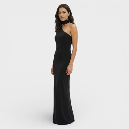 ELENA – Vestido maxi halter con espalda descubierta