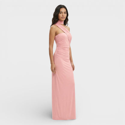 ELENA – Vestido maxi halter con espalda descubierta
