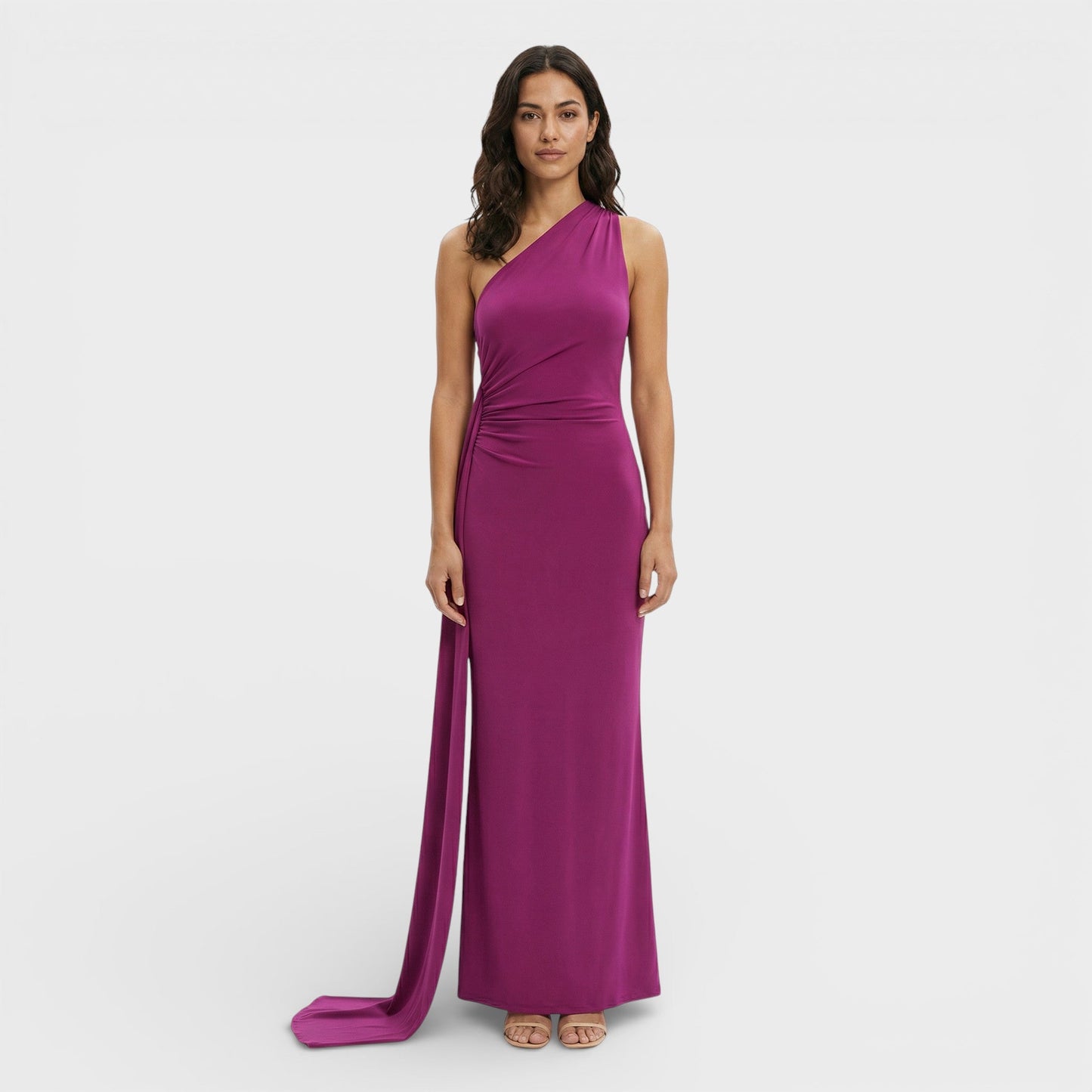 VALENTINA – Vestido maxi asimétrico con espalda descubierta