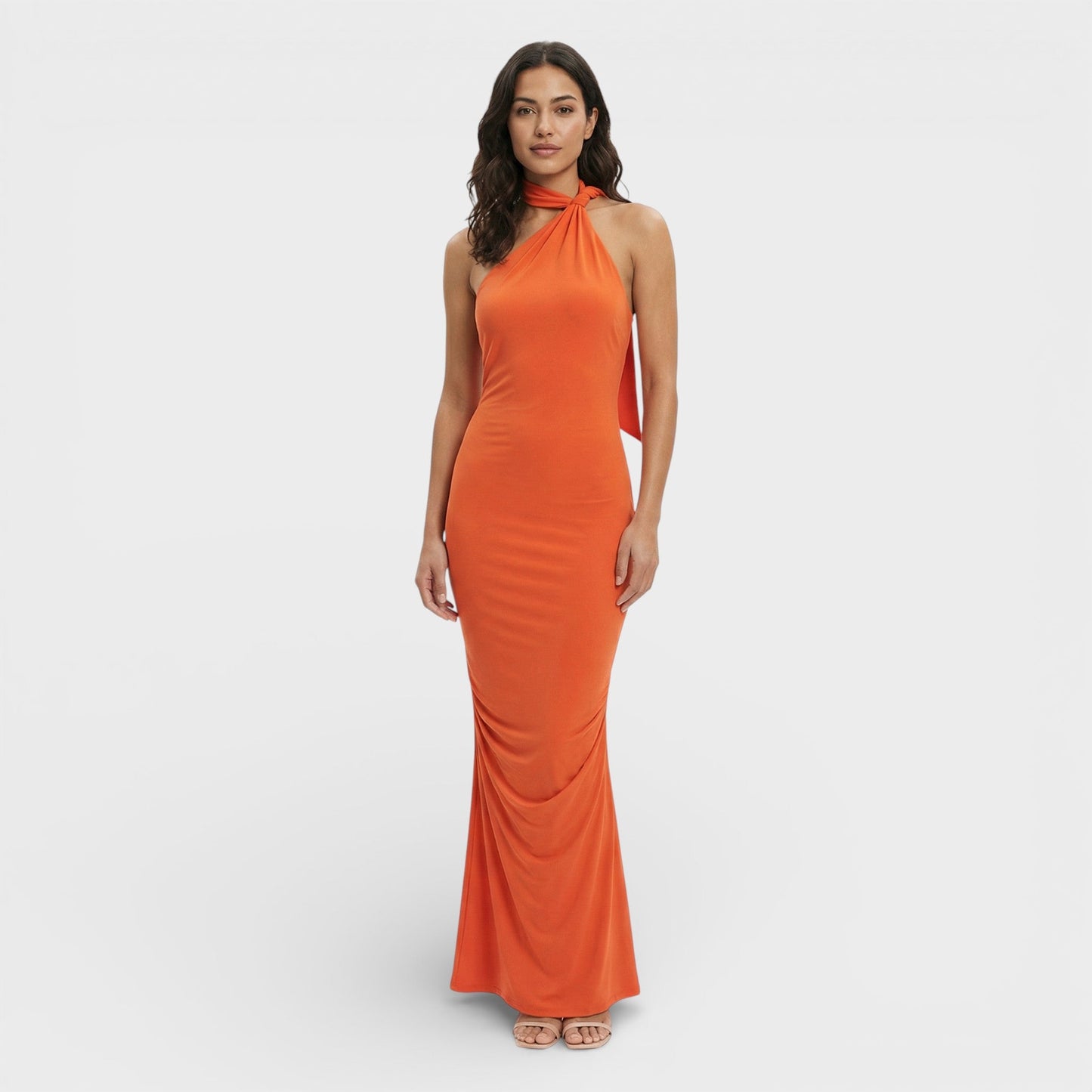VALENTINA – Vestido maxi asimétrico con espalda descubierta