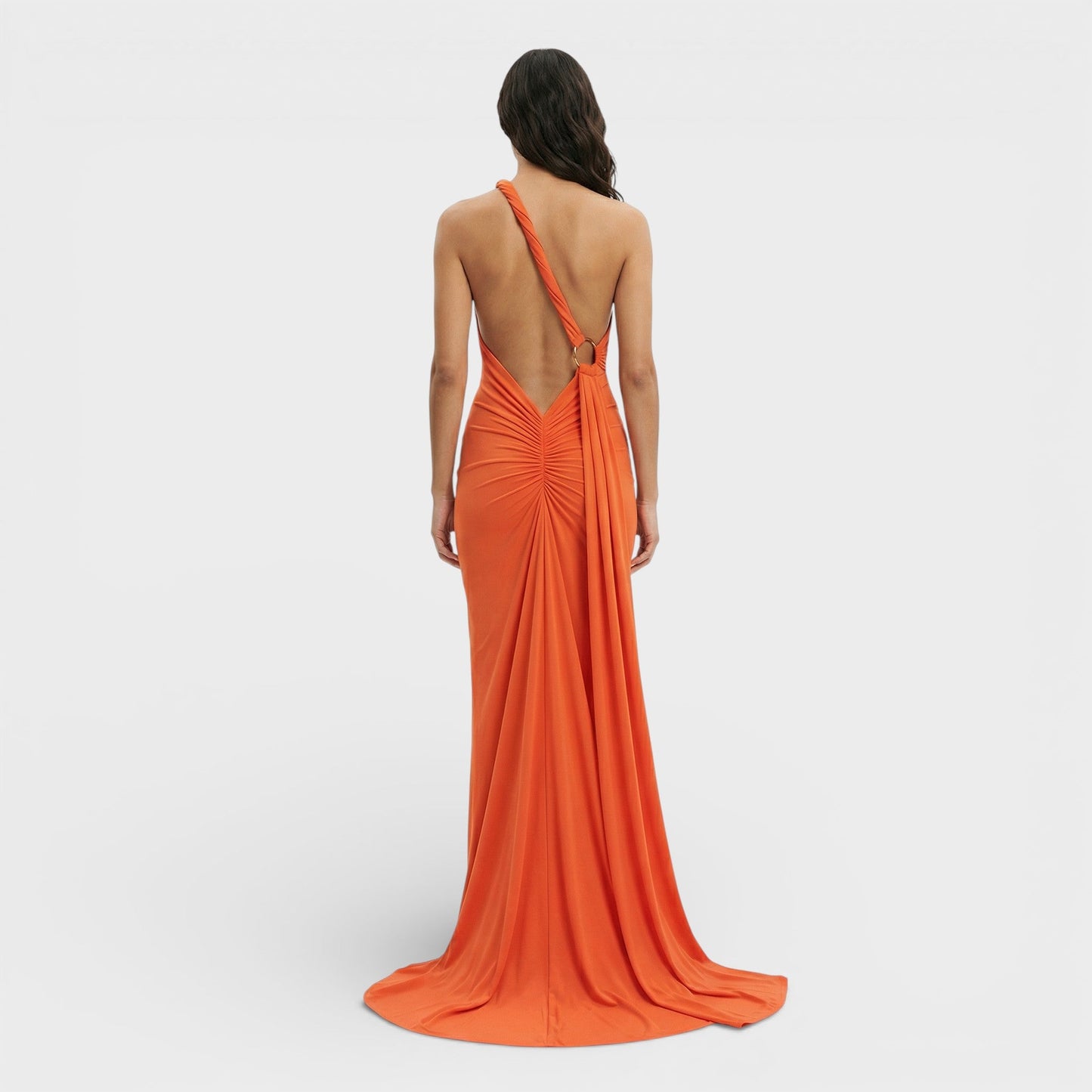 VALENTINA – Vestido maxi asimétrico con espalda descubierta