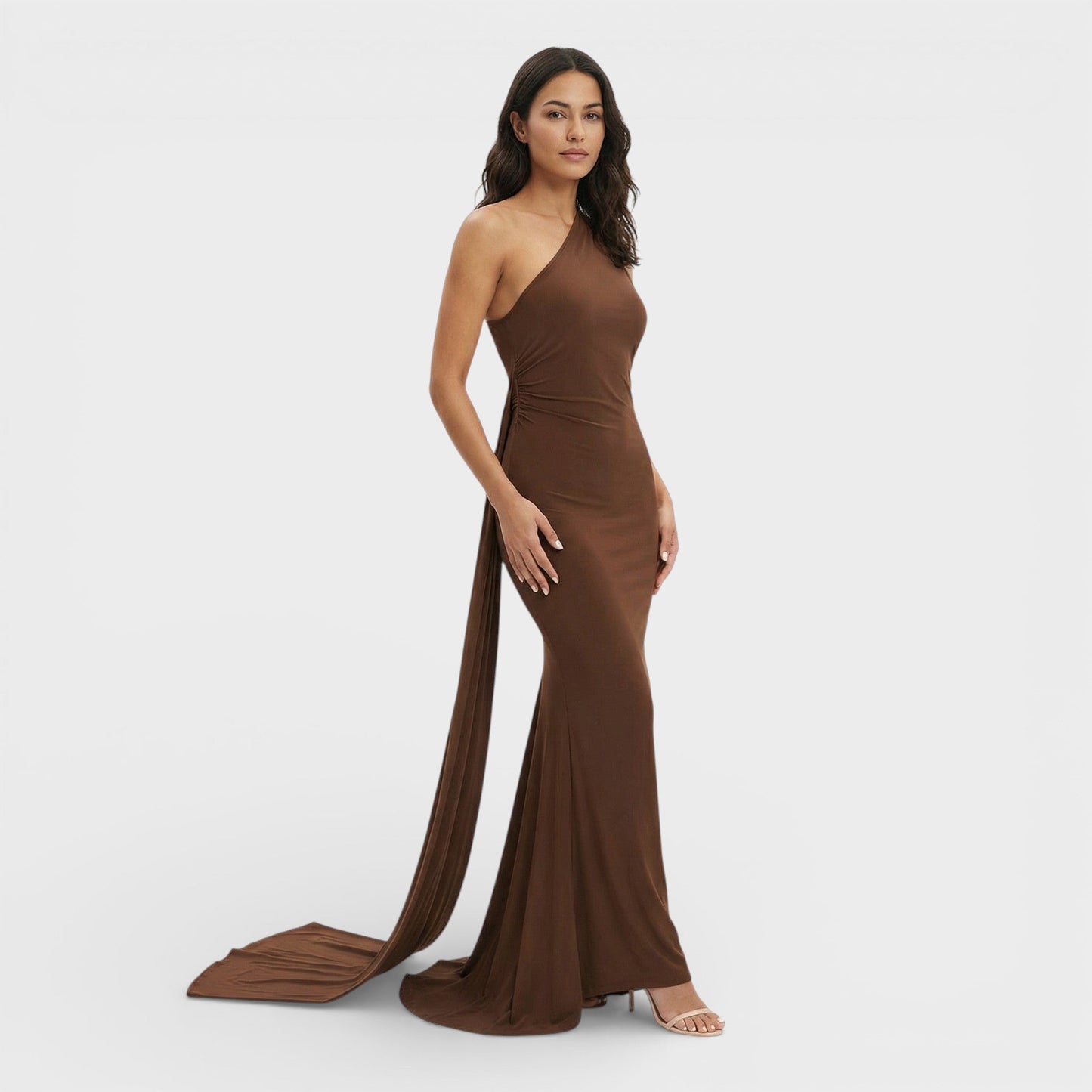 VALENTINA – Vestido maxi asimétrico con espalda descubierta
