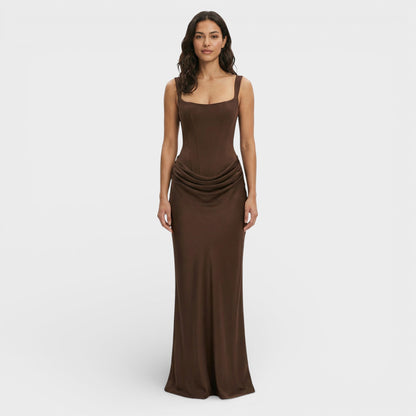 ISABELA – Vestido largo elegante con espalda descubierta y caída fluida