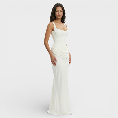 ISABELA – Vestido largo elegante con espalda descubierta y caída fluida