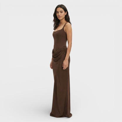 ISABELA – Vestido largo elegante con espalda descubierta y caída fluida