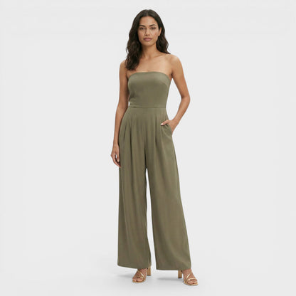 SOFÍA – Mono de mujer bandeau con pierna ancha