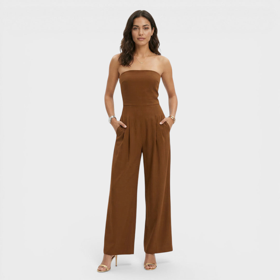 SOFÍA – Mono de mujer bandeau con pierna ancha