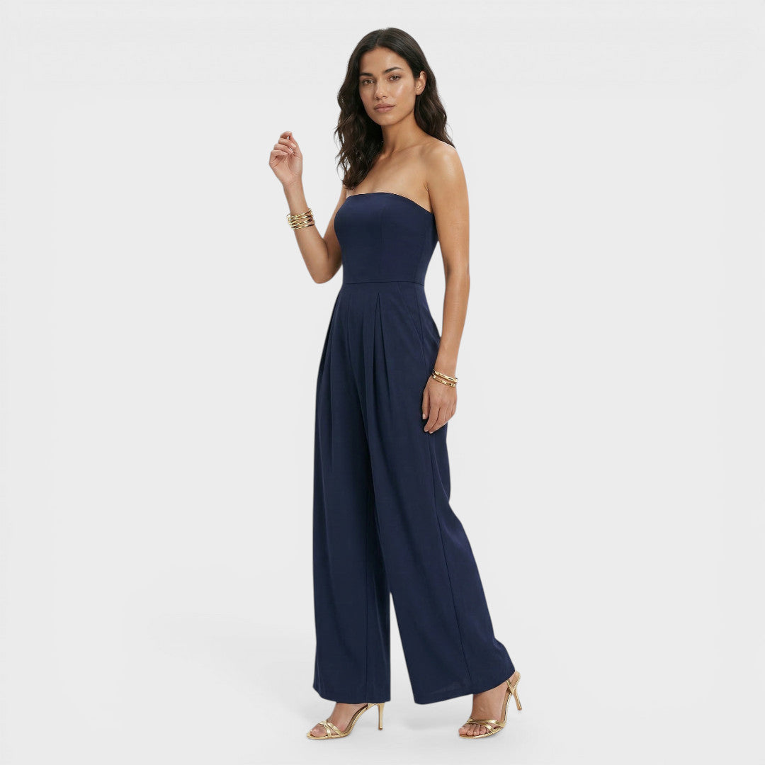 SOFÍA – Mono de mujer bandeau con pierna ancha