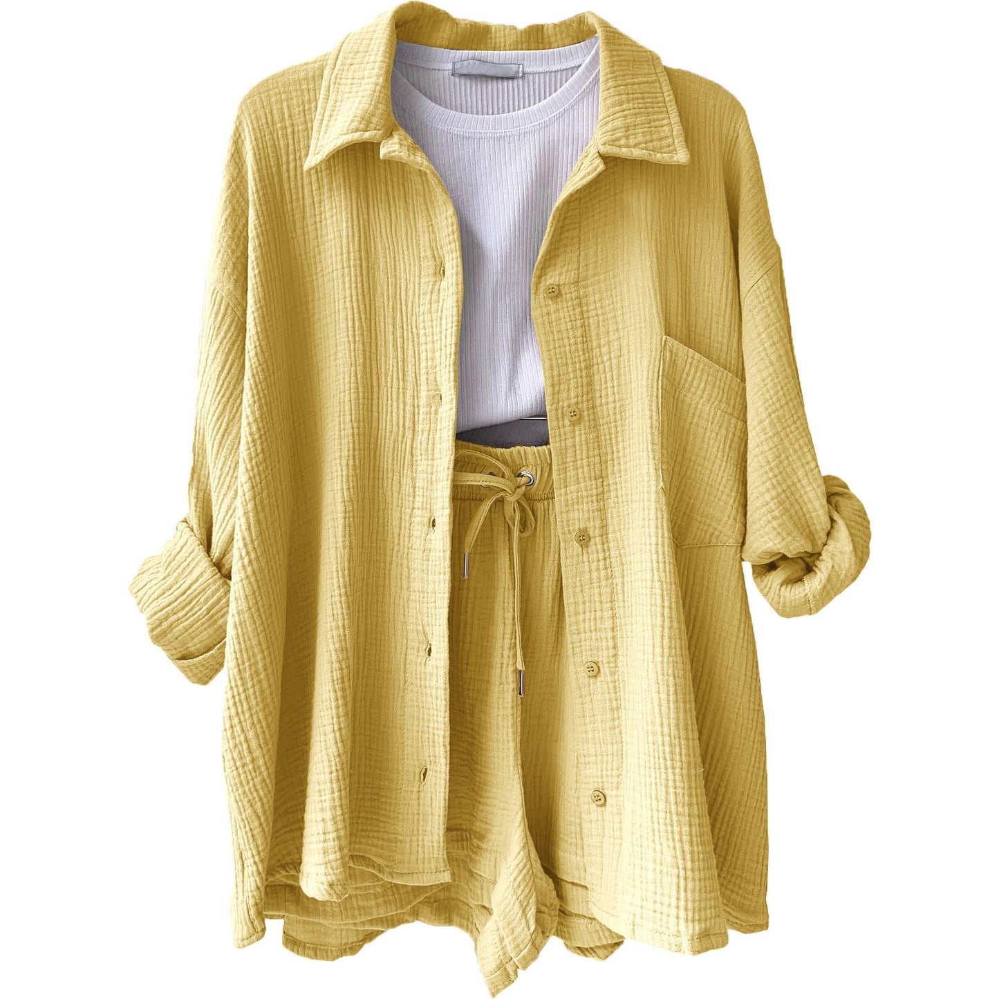 Conjunto casual de dos piezas para mujer con top y pantalón – FÉIA