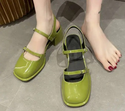 Claran - Sandalias Mary Jane con Tacón Grueso de Hebillas para Mujer