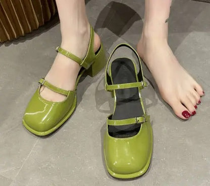 Claran - Sandalias Mary Jane con Tacón Grueso de Hebillas para Mujer