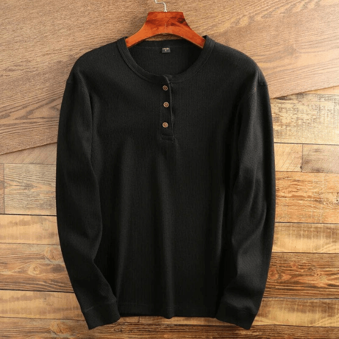 Camiseta Henley de manga larga para hombre – Bravent