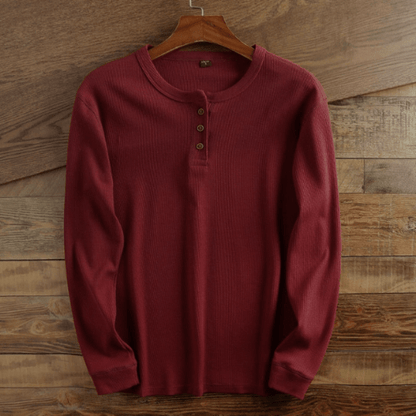 Camiseta Henley de manga larga para hombre – Bravent