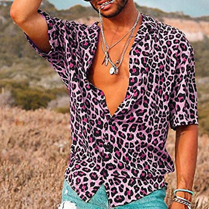 Savanna – Camisa veraniega para hombre con estampado de leopardo