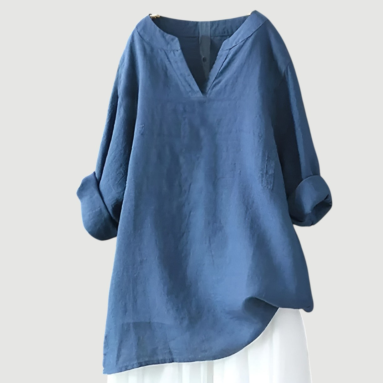 Túnica de mujer con escote en V y corte holgado – FAUSTINA
