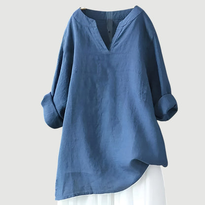 Túnica de mujer con escote en V y corte holgado – FAUSTINA