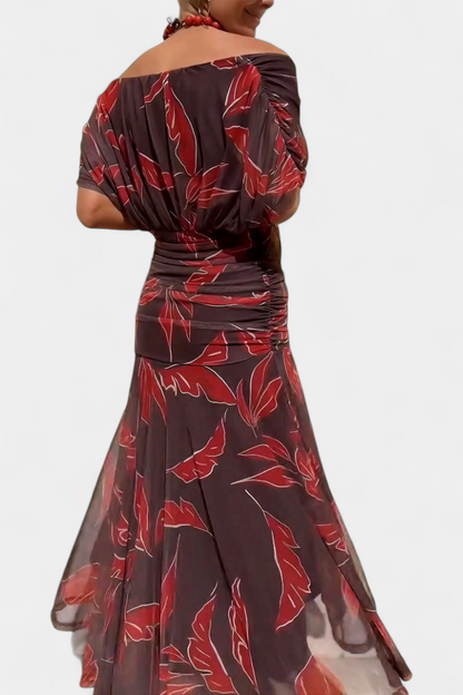 Amarilla – Vestido maxi con escote en V para mujer