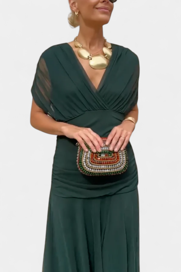 Eloria – Vestido maxi floral romántico elegante para mujer