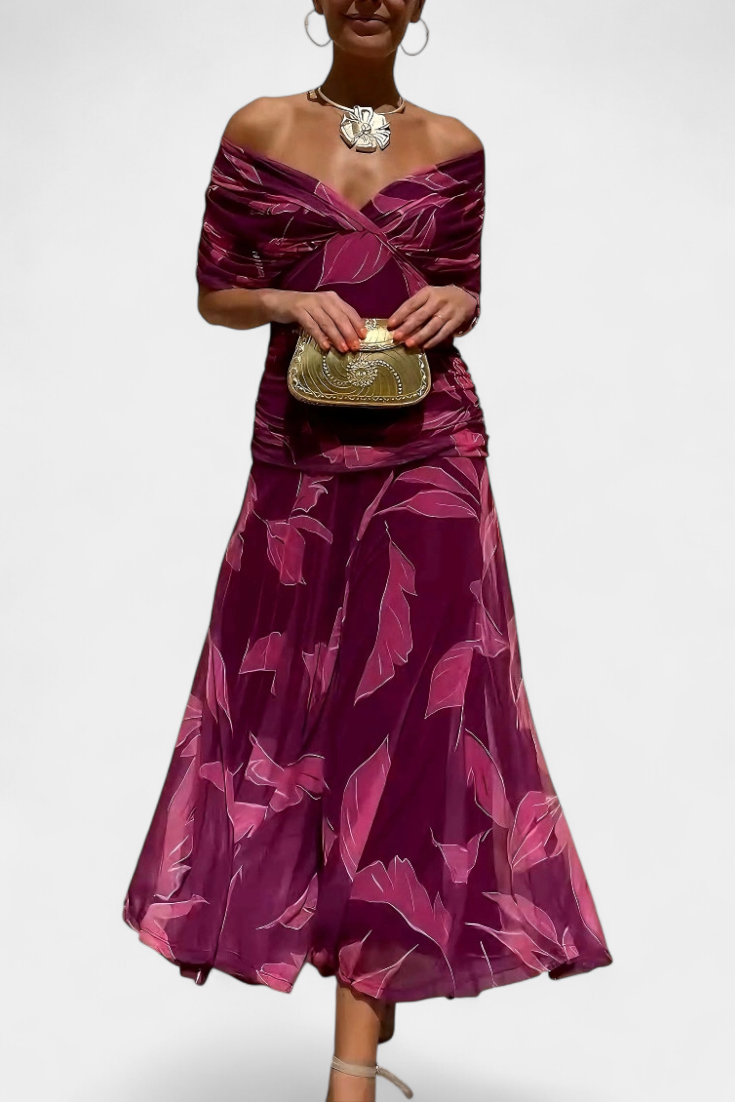 Amarilla – Vestido maxi con escote en V para mujer