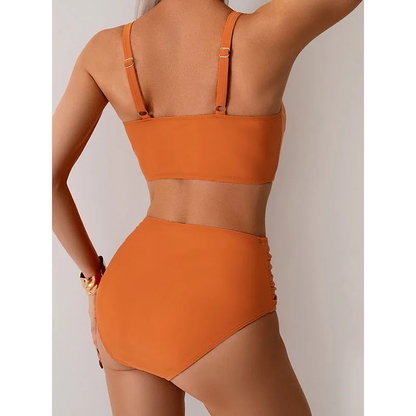 Marina – Bikini de talle alto con detalle de giro para mujer