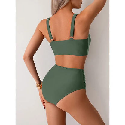Marina – Bikini de talle alto con detalle de giro para mujer