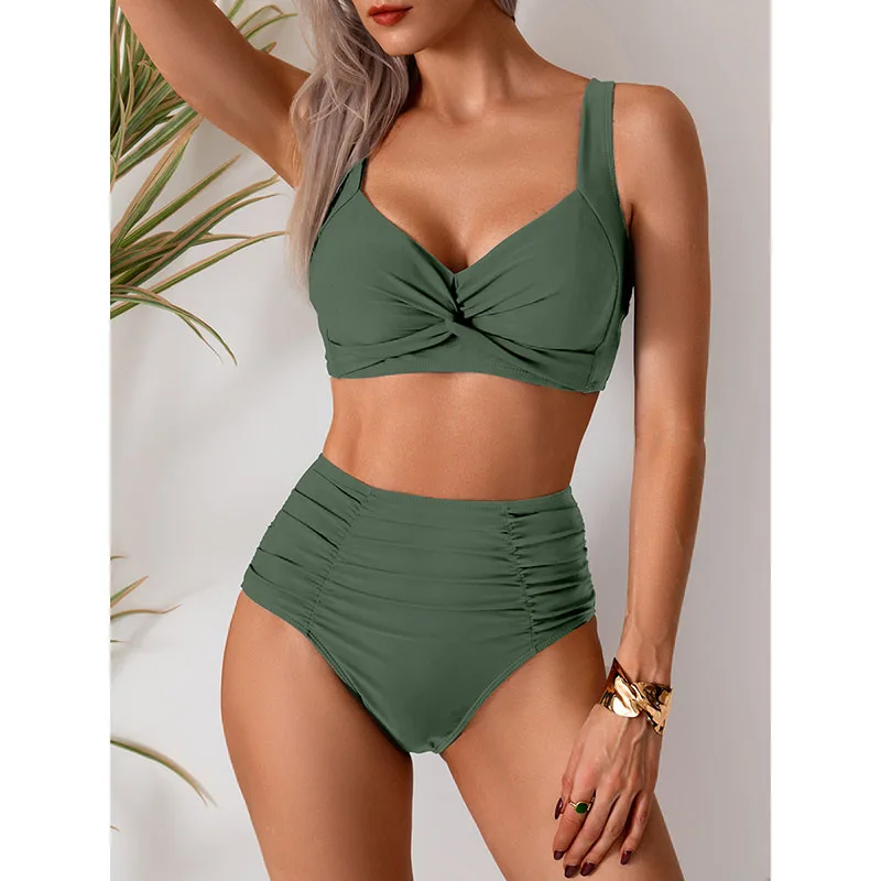 Marina – Bikini de talle alto con detalle de giro para mujer